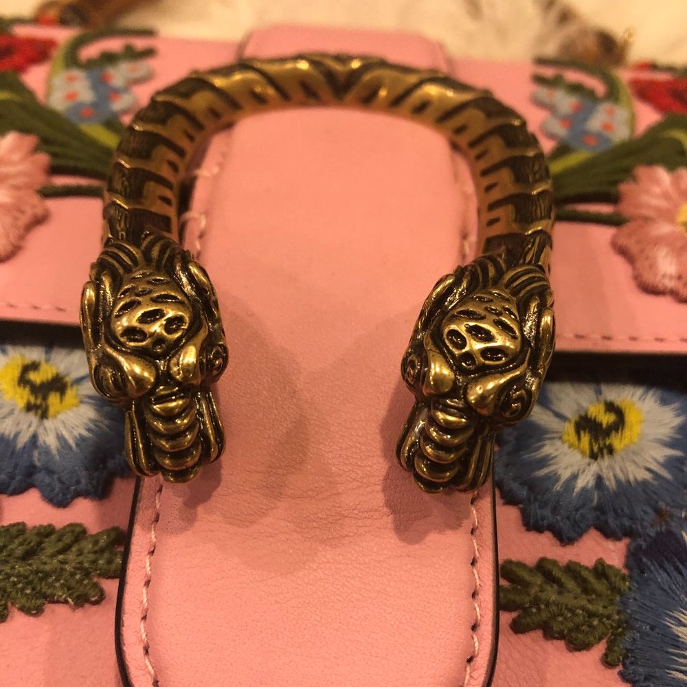 🥳🎉HOST PICK🎉🥳 Gucci Dionysus Small Embroidered Floral Bag Pink NEW W DUSTBAG - Picture 10 of 16